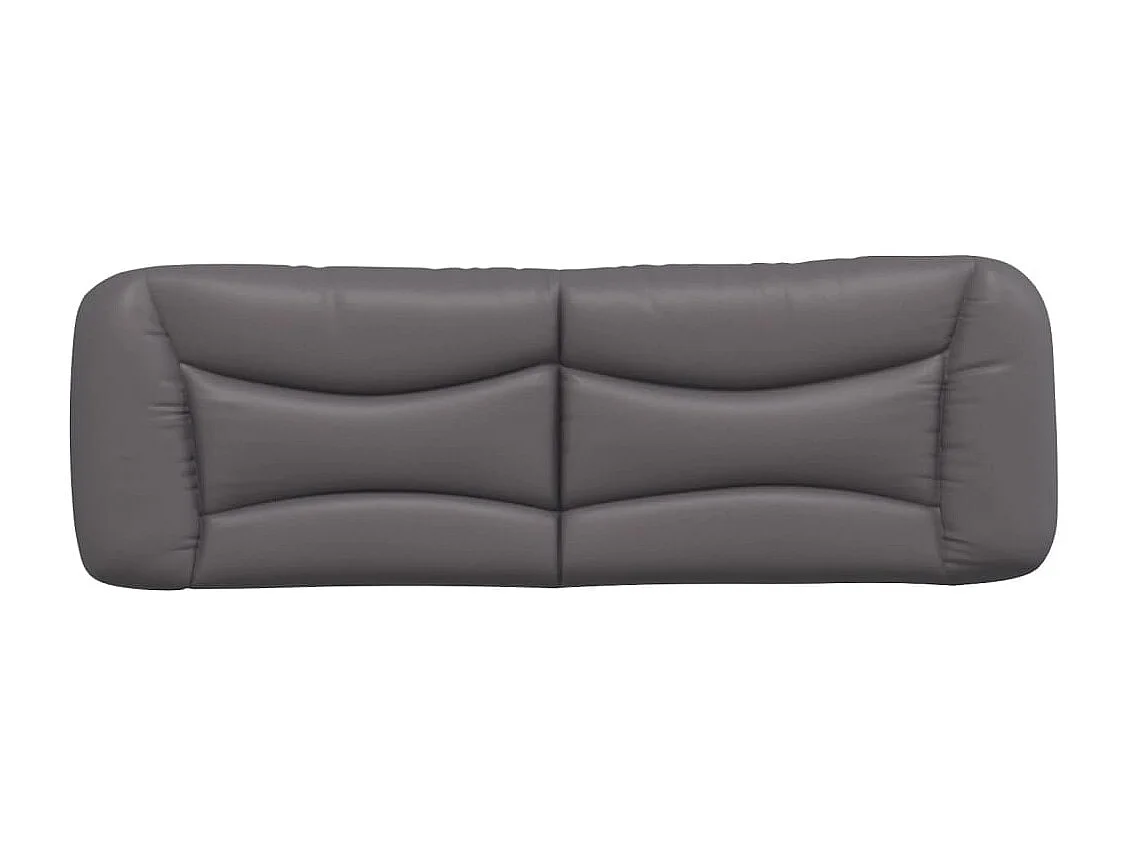 Cabecero de cama acolchado cuero sintético gris 160 cm
