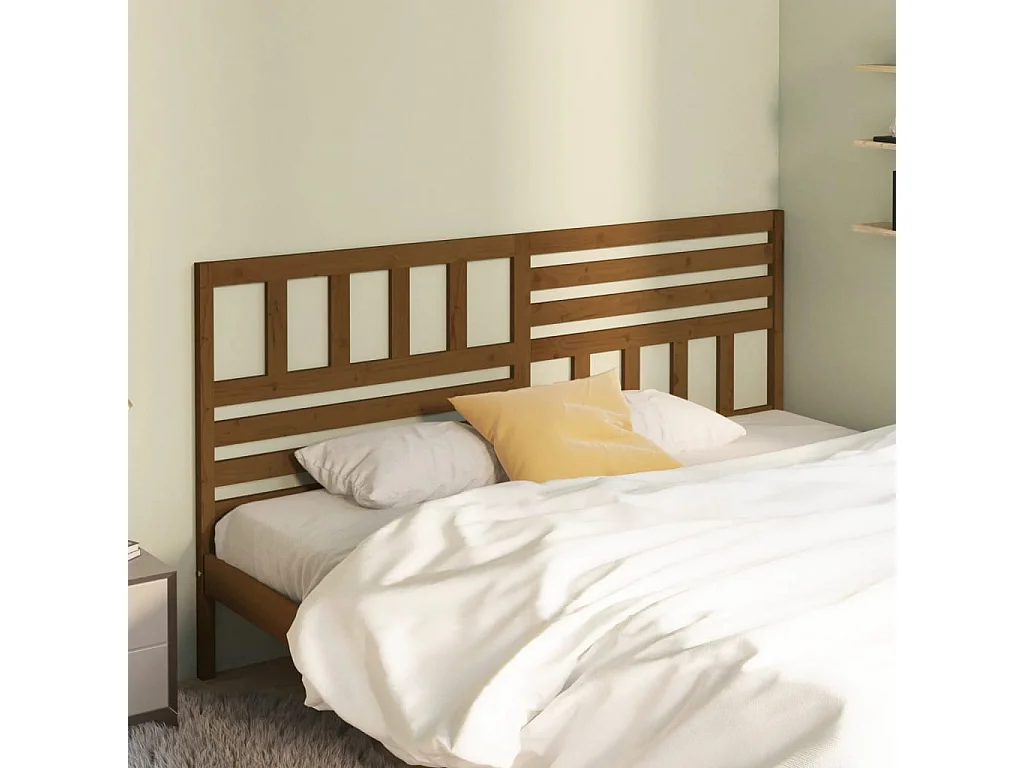 Tête de lit Marron miel 206x4x100 cm Bois massif de pin