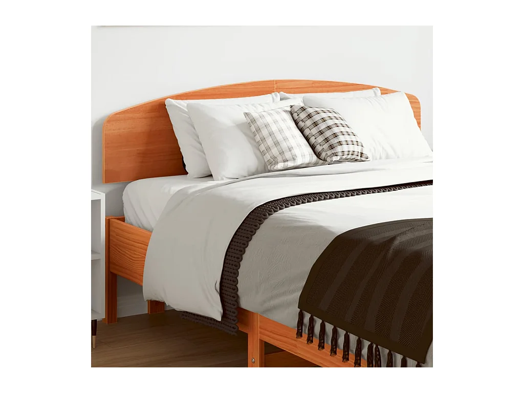 Tête de lit cire marron 135 cm bois massif de pin
