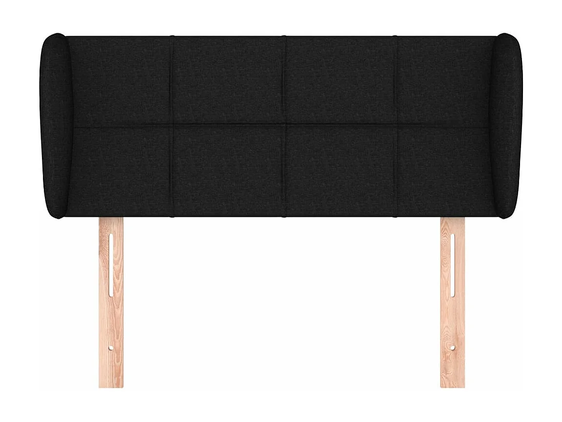 Tête de lit avec oreilles Noir 93x23x78/88 cm Tissu