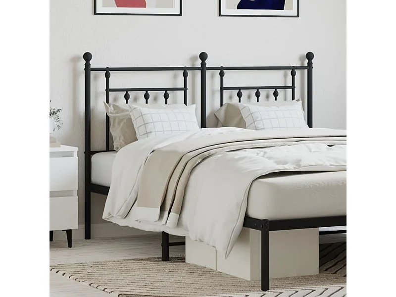 Cabeceira de cama 135 cm metal preto