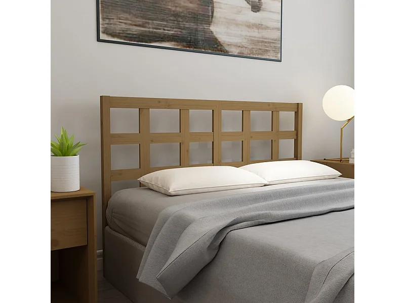 Cabeceira de cama 156x4x100 cm pinho maciço castanho mel