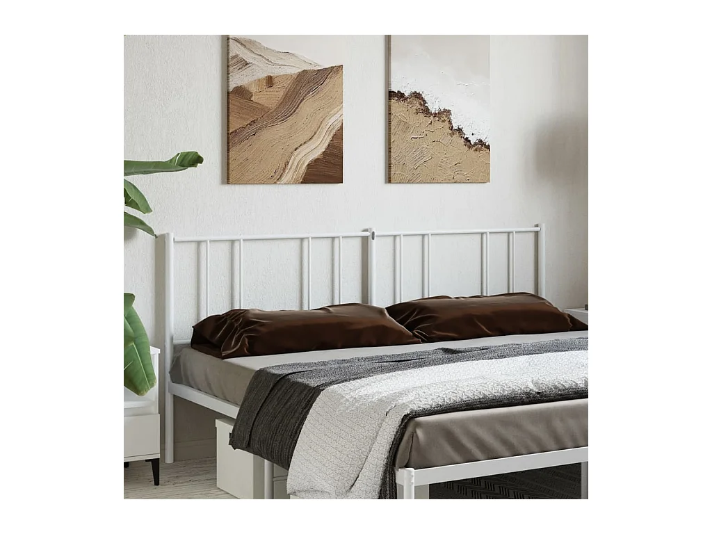Tête de lit métal blanc 193 cm
