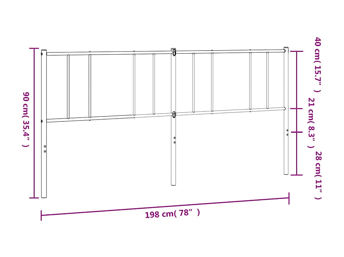 Tête de lit métal blanc 193 cm