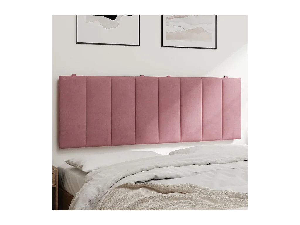 Tête de lit coussin rose 120 cm velours
