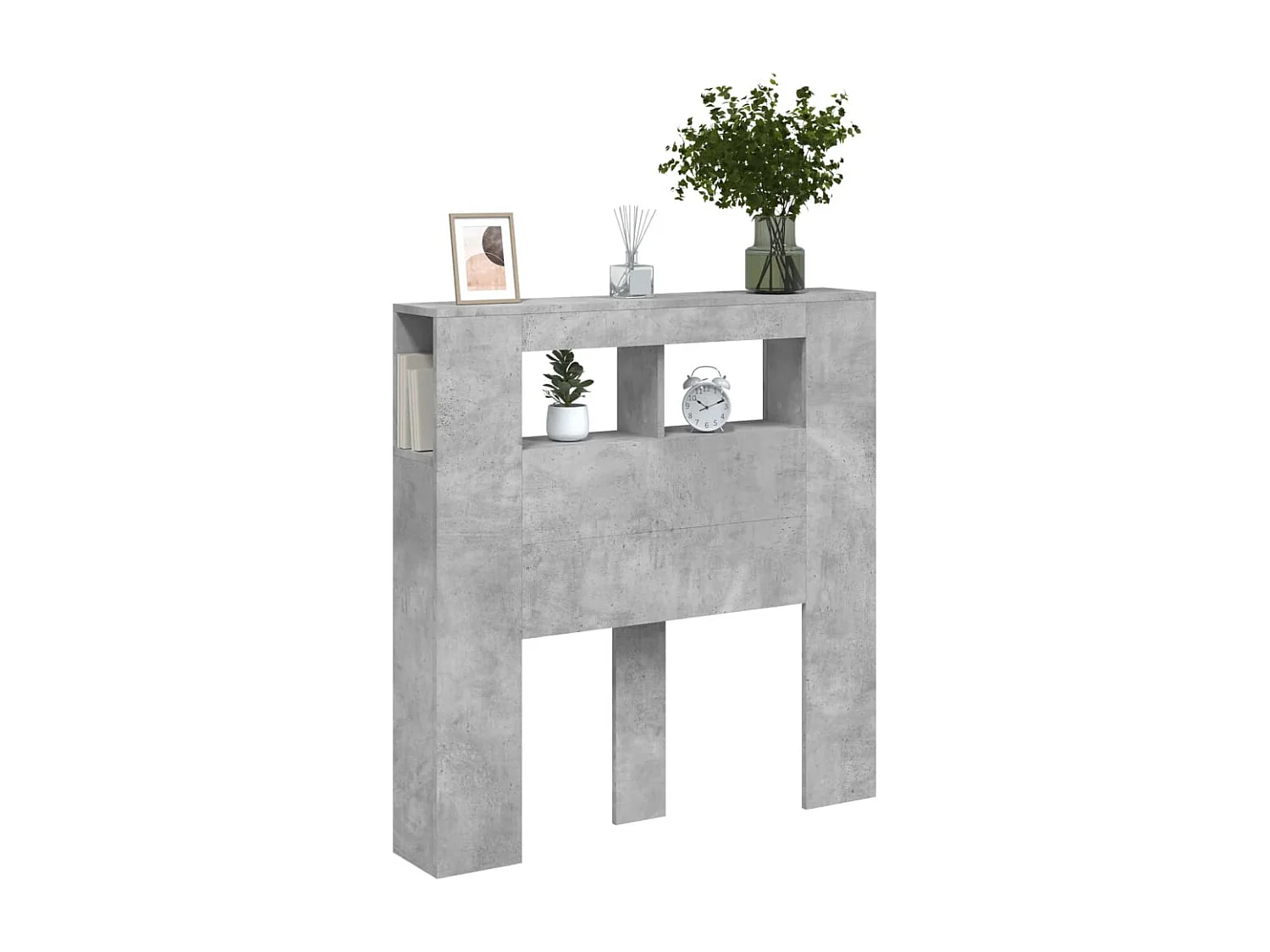 Tête de lit à LED gris béton 100x18,5x103,5cm bois d'ingénierie