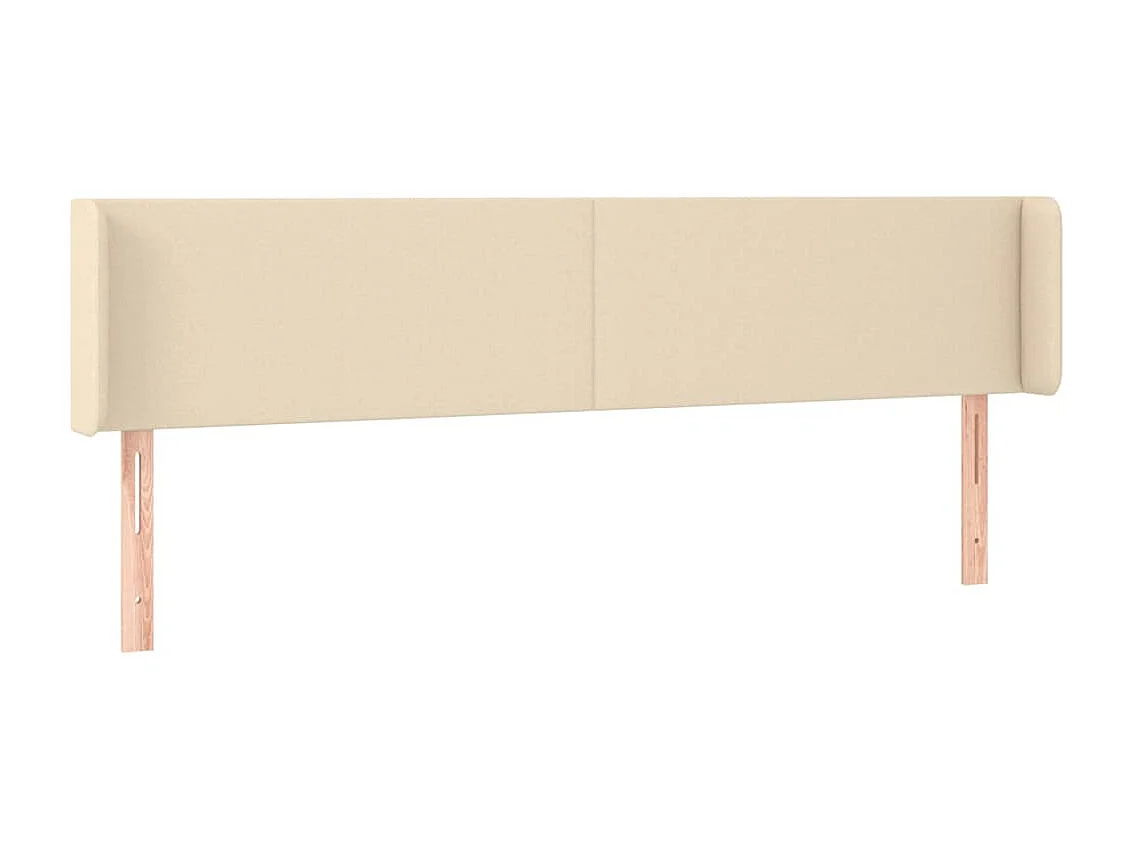 Tête de lit avec oreilles Crème 203x16x78/88 cm Tissu