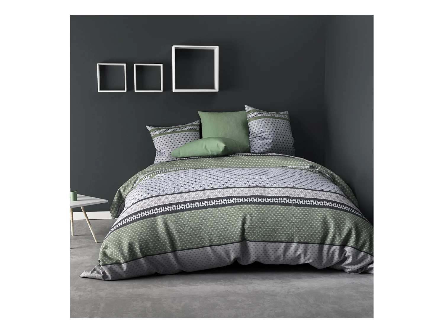 Parure de couette 100% microfibre Vaxo Vert Taille 140 x 200 cm