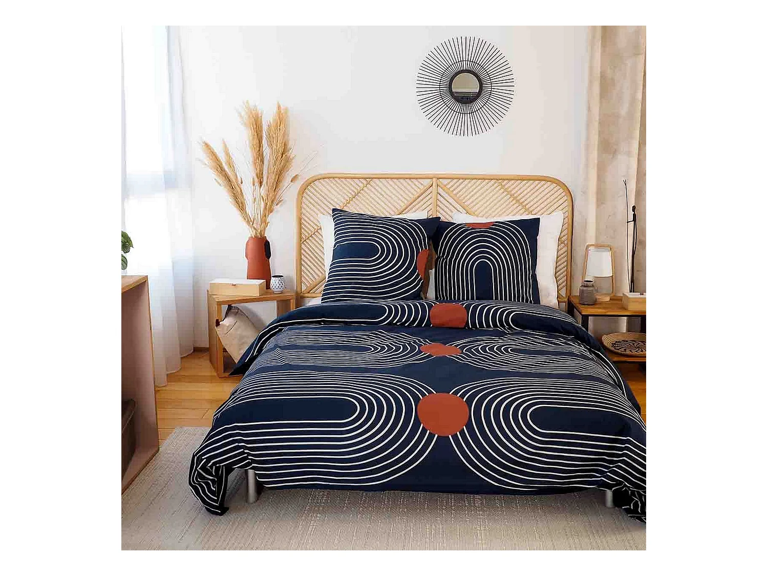 Housse de couette 220x240 + 2 taies d'oreiller 63x63 Coton Cuts