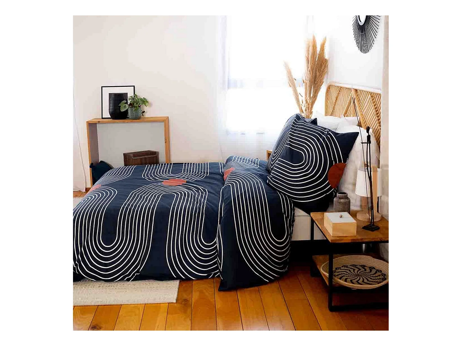 Housse de couette 220x240 + 2 taies d'oreiller 63x63 Coton Cuts