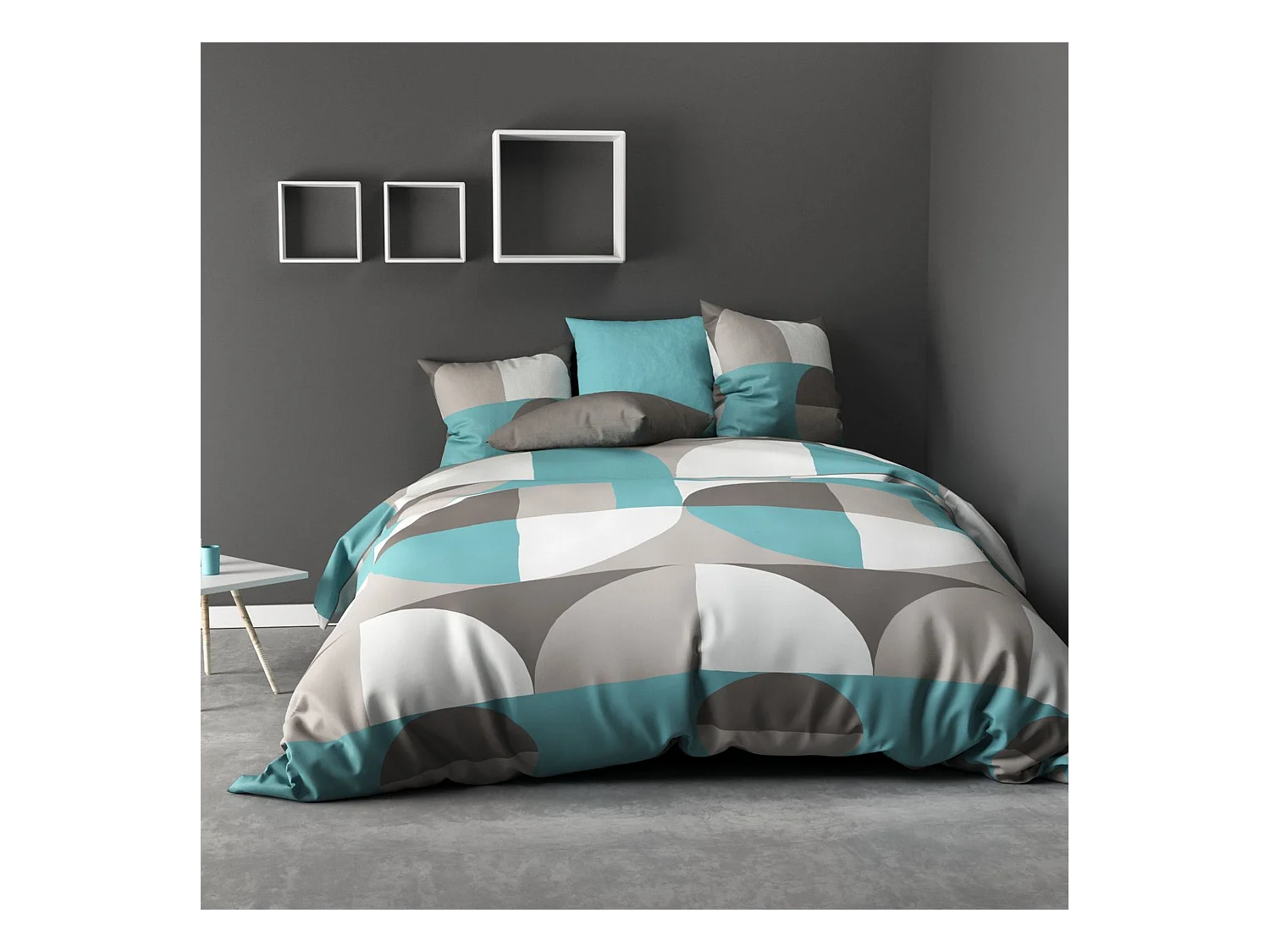 Housse de couette 140x200 + 1 taie d'oreiller 63x63 cm Polyester Knavy