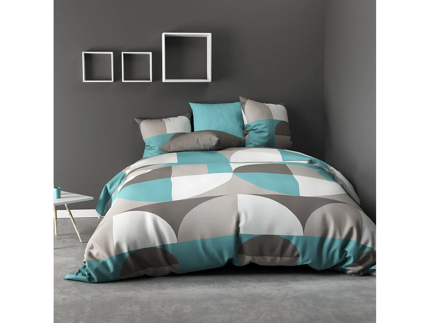 Housse de couette 140x200 + 1 taie d'oreiller 63x63 cm Polyester Knavy