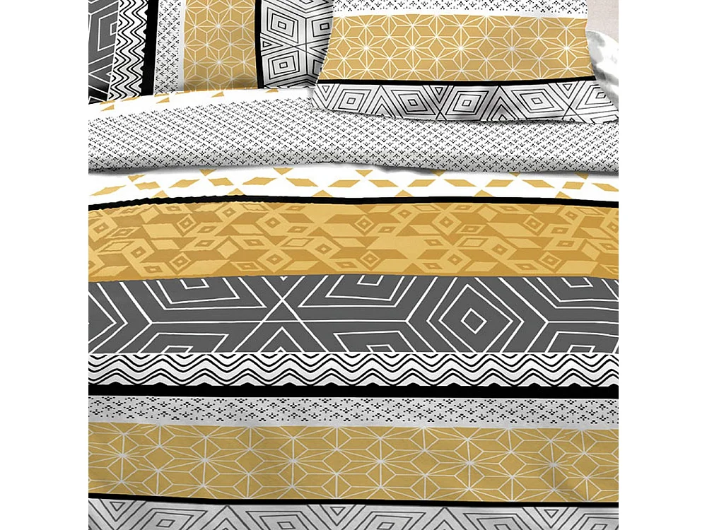 Parure de couette coton Leon Taille 240 x 260 cm Couleur Dorée