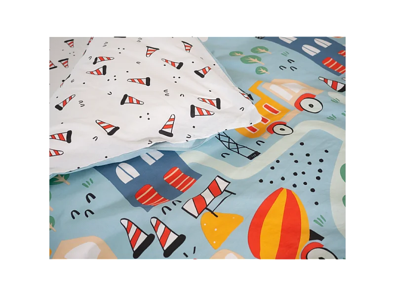 Jogo de cama infantil em algodão orgânico Trabalhos 140x200 cm