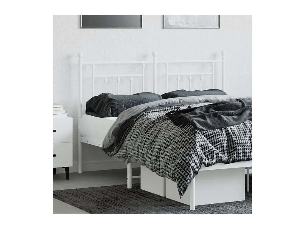 Tête de lit métal blanc 135 cm