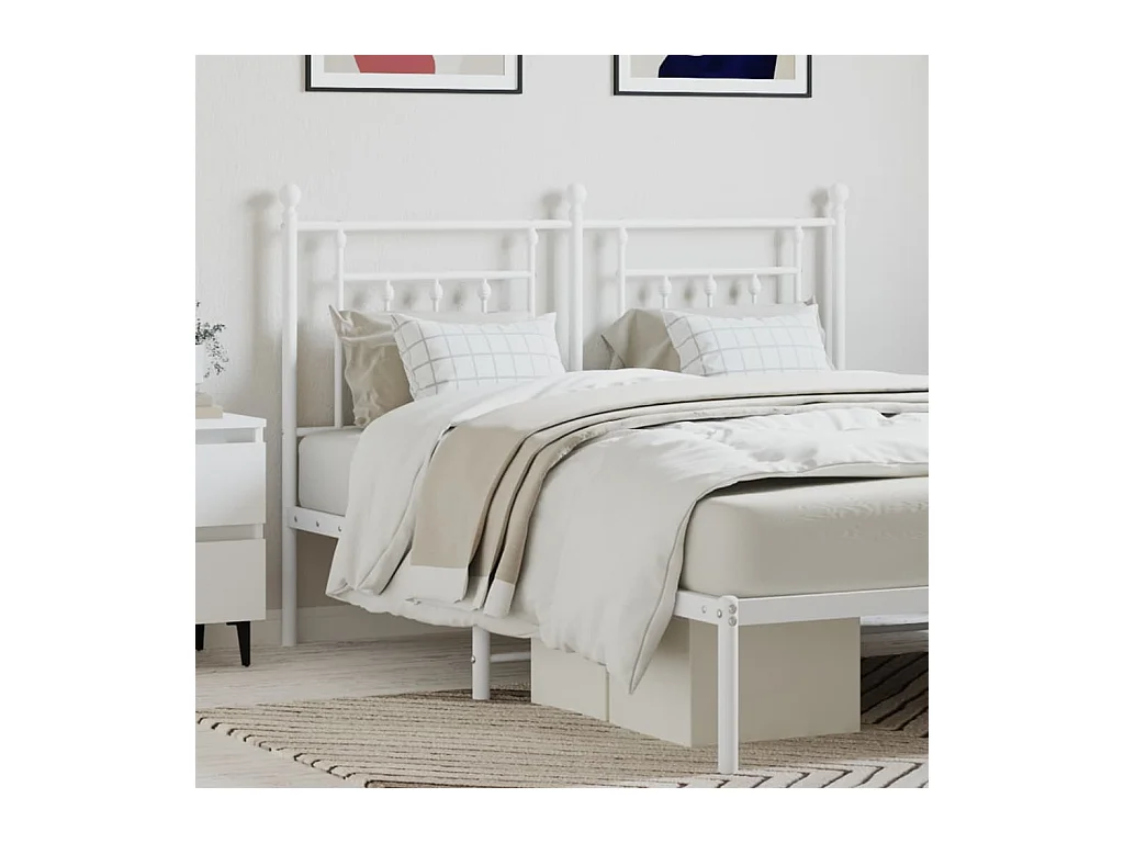 Tête de lit métal blanc 135 cm
