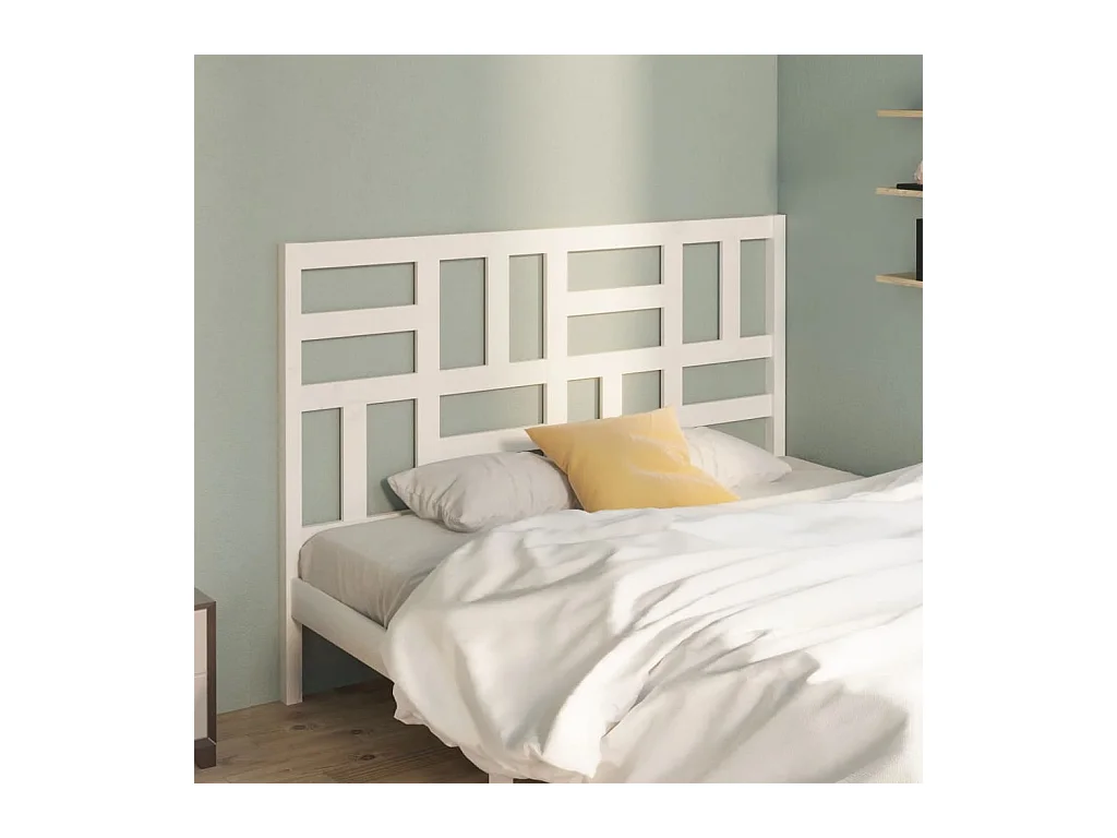 Tête de lit Blanc 146x4x104 cm Bois massif de pin