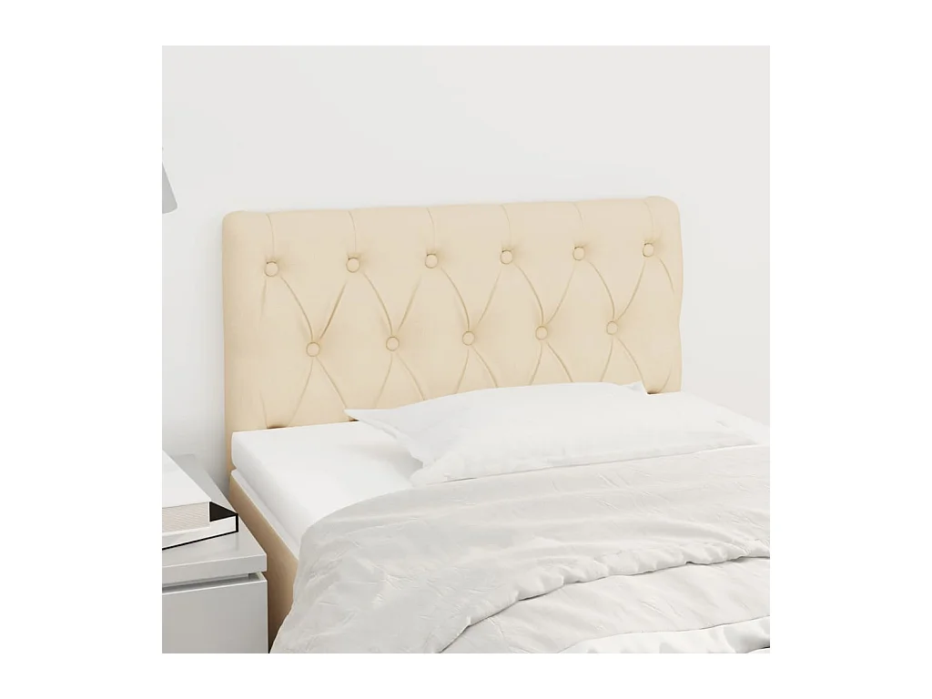 Cabeceira de cama tecido 80x7x78/88 cm creme