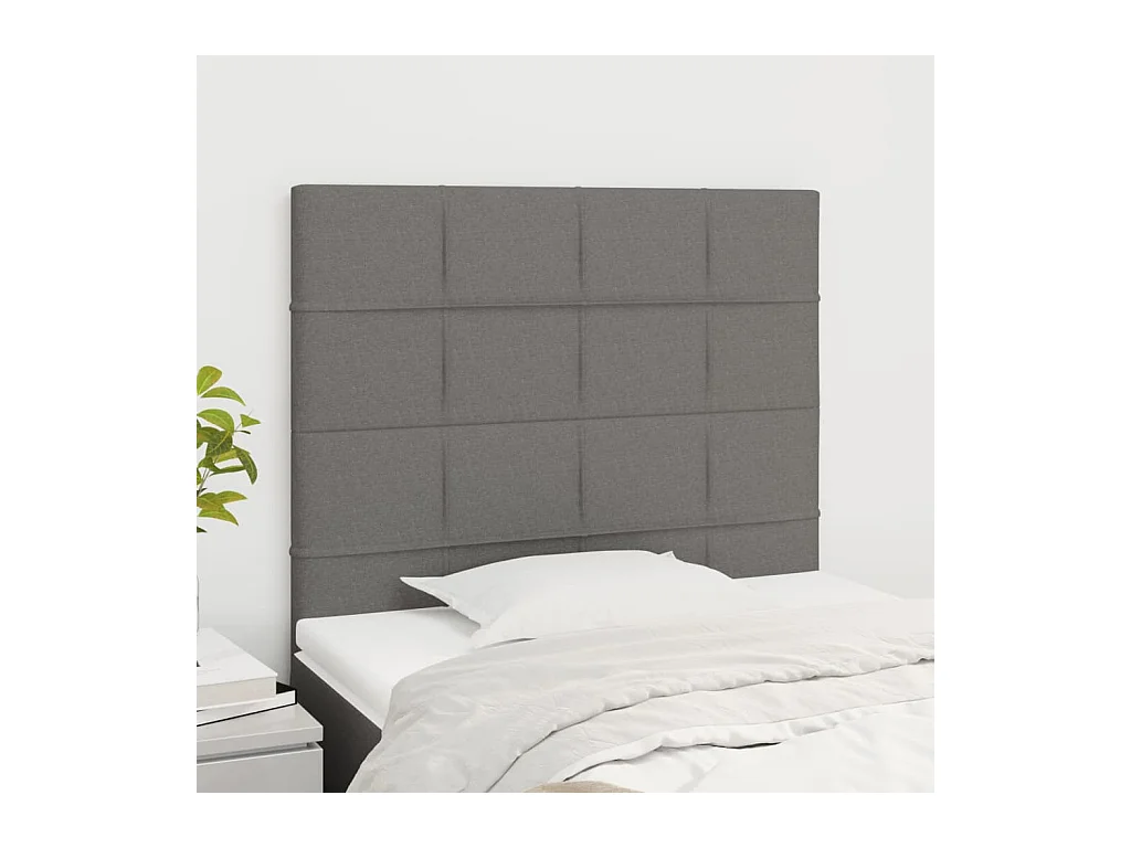 Tête de lit 2 pièces Gris foncé 80x5x78/88 cm Tissu