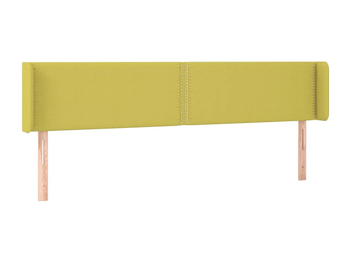 Tête de lit avec oreilles Vert 203x16x78/88 cm Tissu