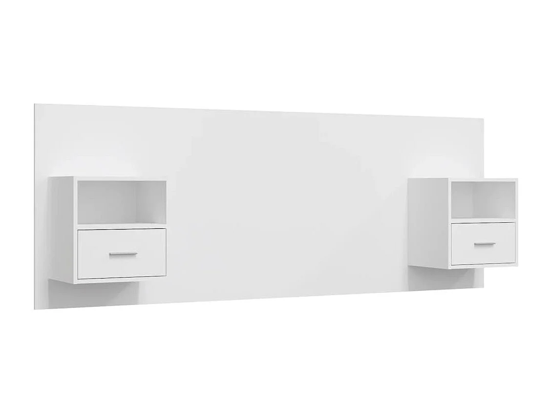 Tête de lit avec armoires Blanc Bois d’ingénierie