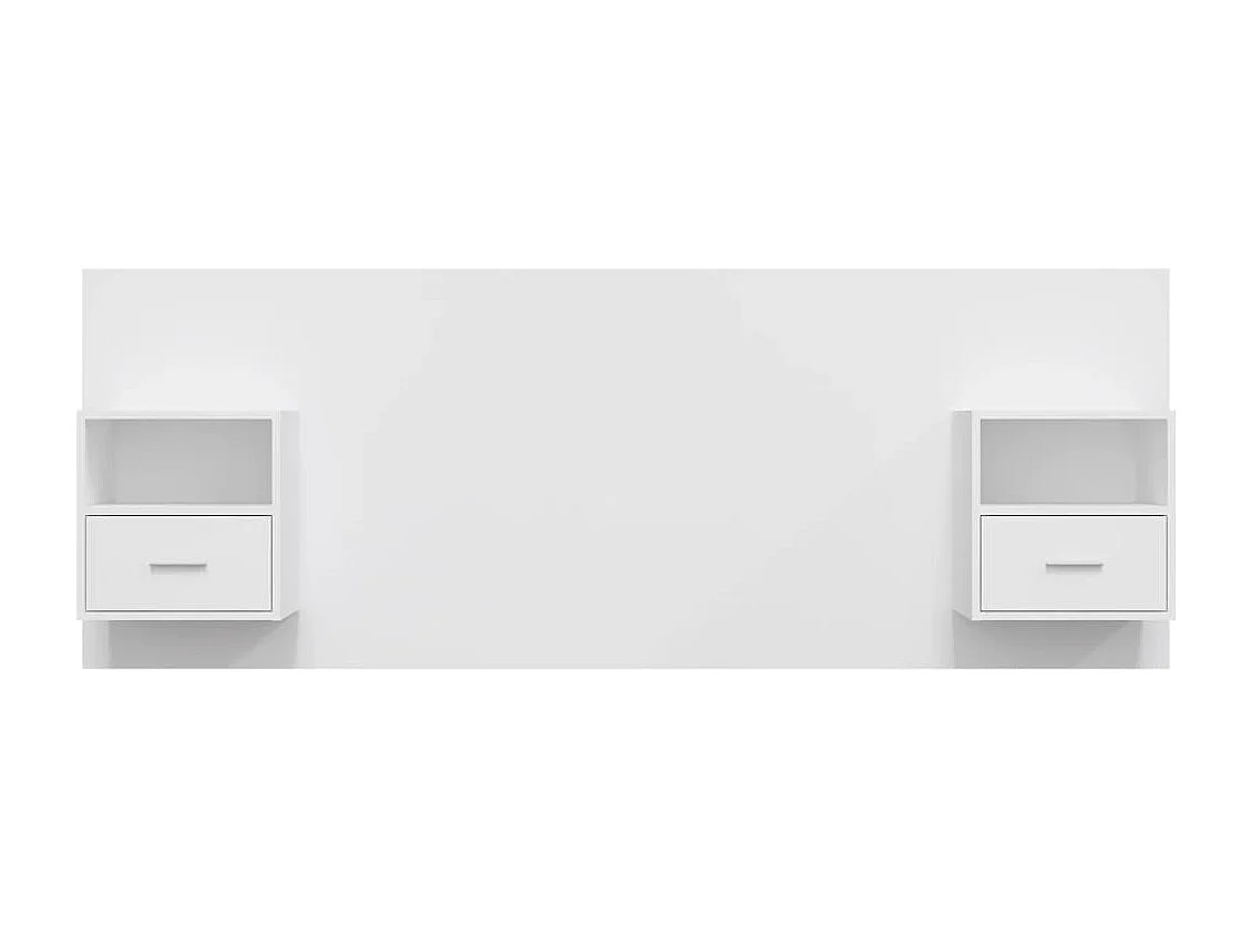 Tête de lit avec armoires Blanc Bois d’ingénierie