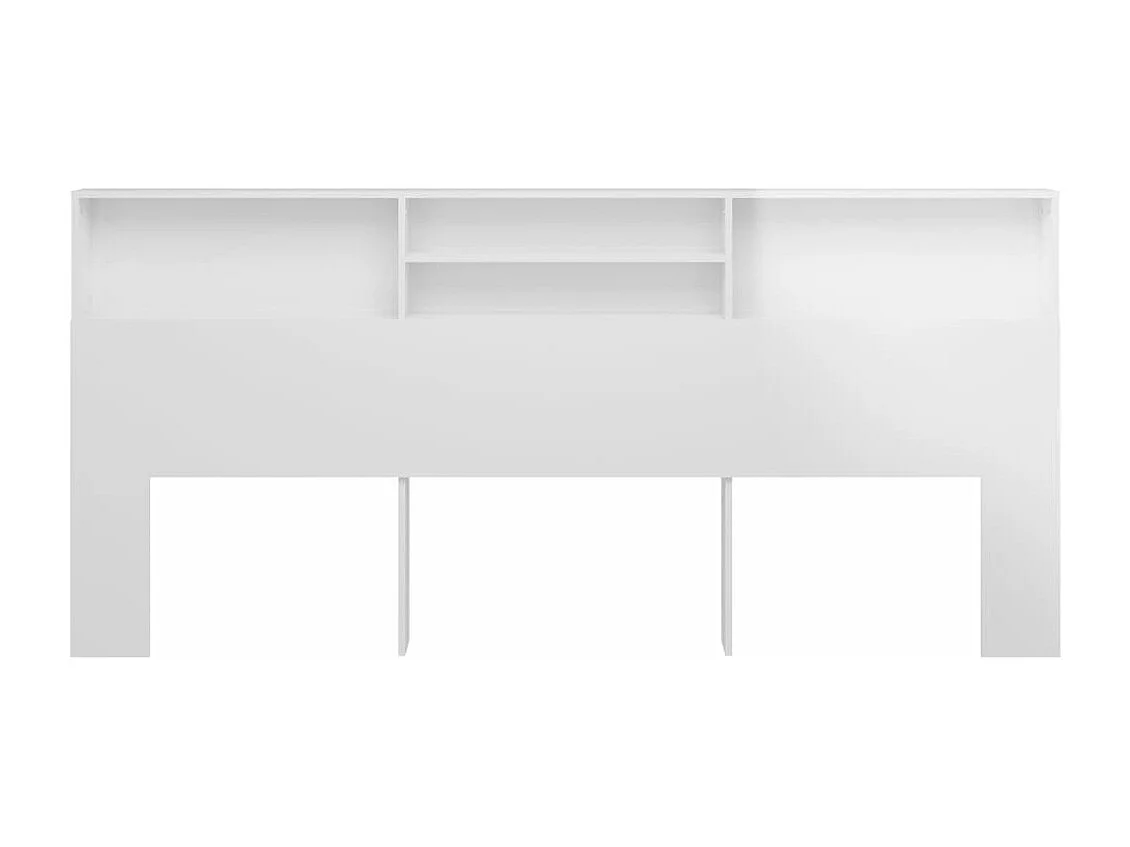 Mueble cabecero blanco brillante 220x19x103,5 cm