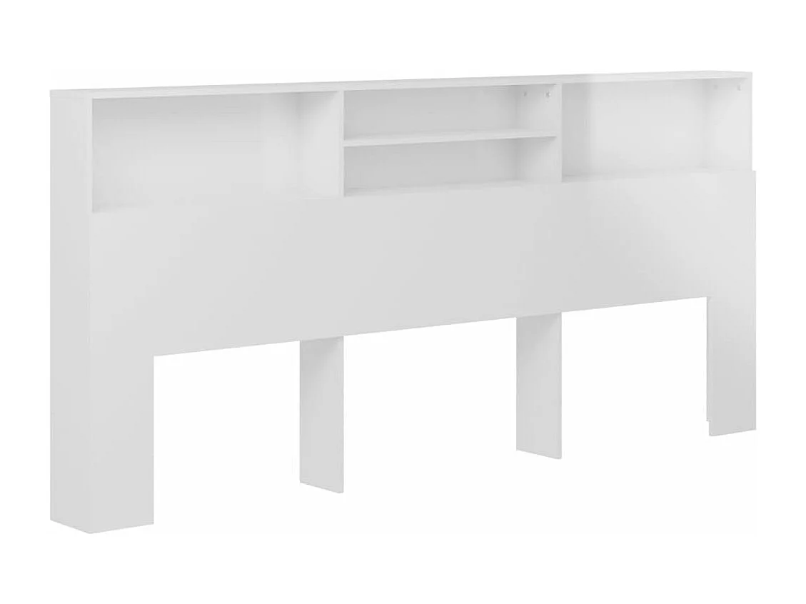 Hoofdbordkast 220x19x103,5 cm hoogglans wit