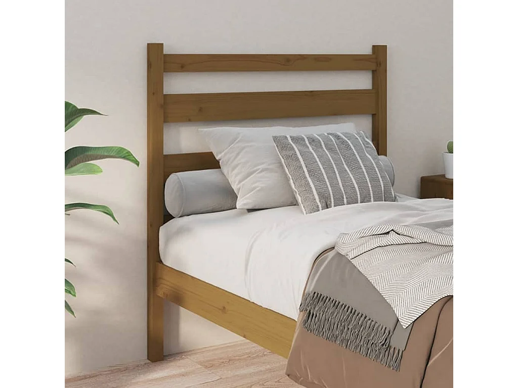 Cabeceira de cama 106x4x100 cm pinho maciço castanho mel