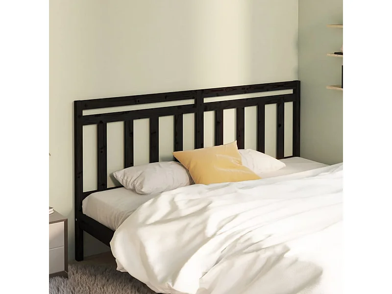 Cabecero de cama madera maciza de pino negro 206x4x100 cm