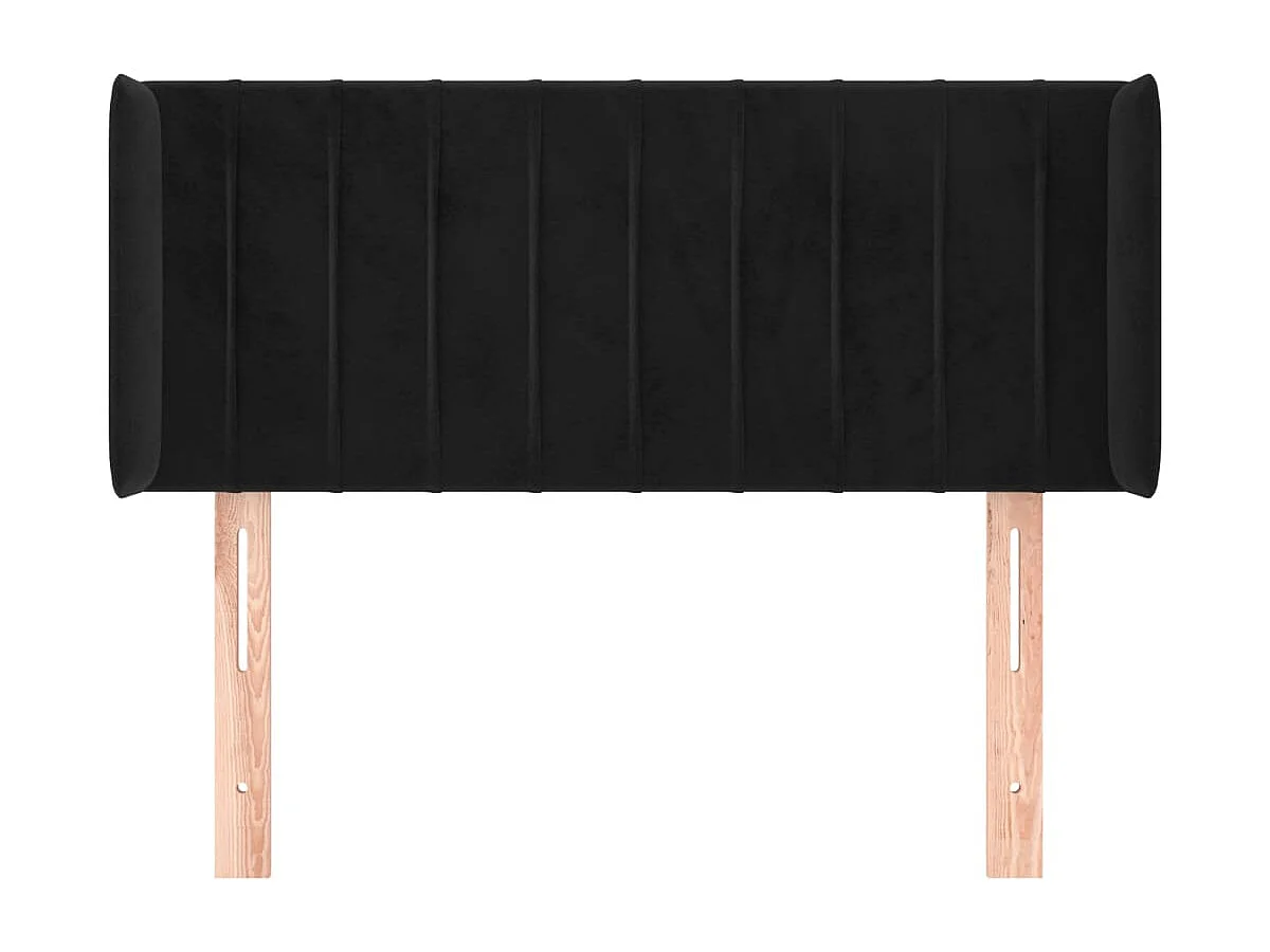 Tête de lit avec oreilles Noir 103x16x78/88 cm Velours