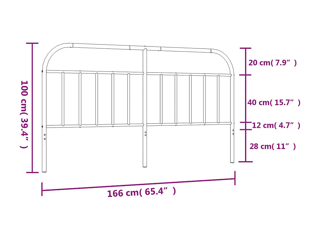 Tête de lit métal noir 160 cm
