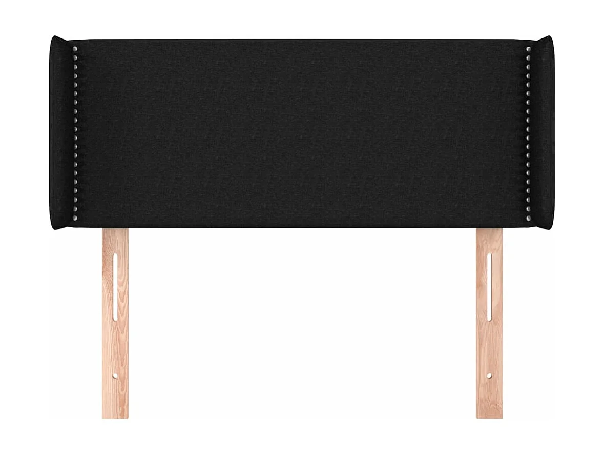 Tête de lit avec oreilles Noir 103x16x78/88 cm Tissu