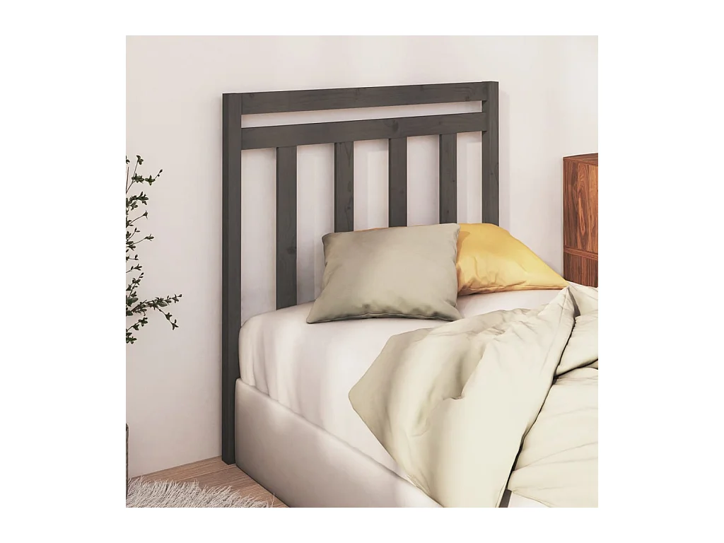 Tête de lit Gris 96x4x100 cm Bois massif de pin
