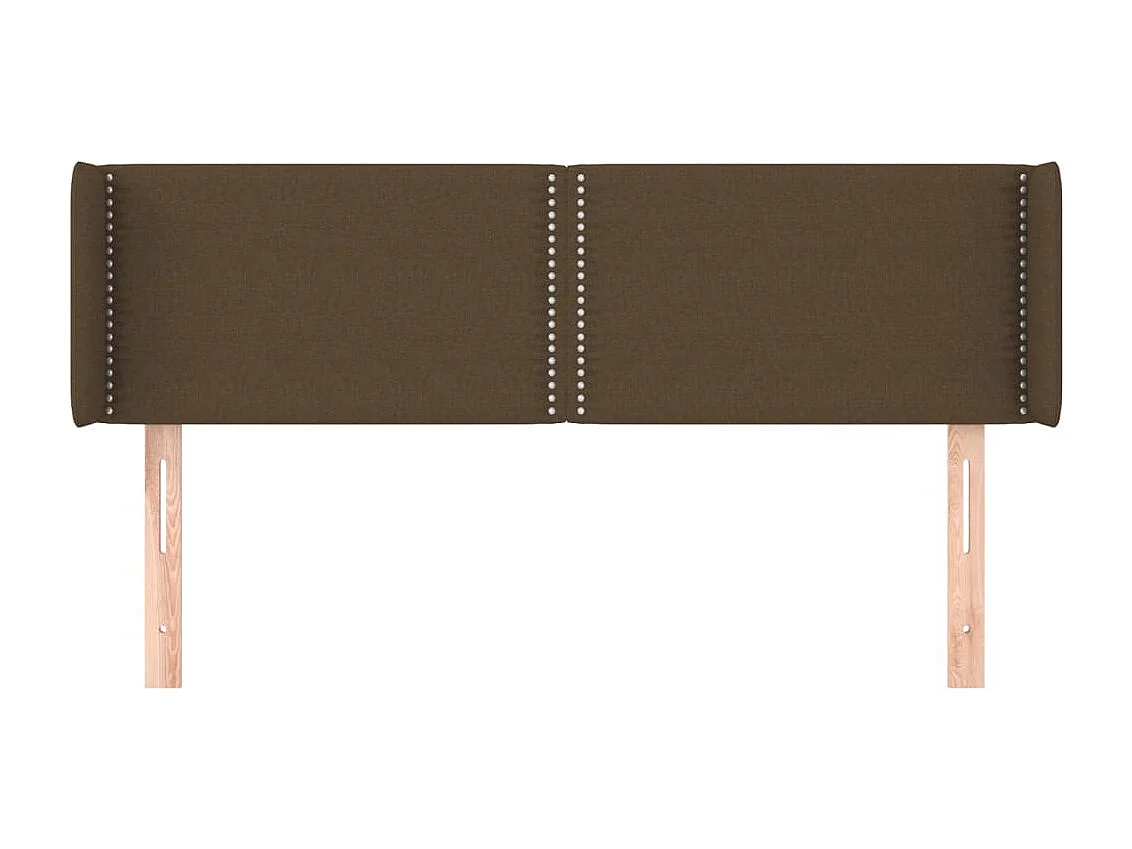 Tête de lit avec oreilles Marron Foncé 147x16x78/88 cm Tissu