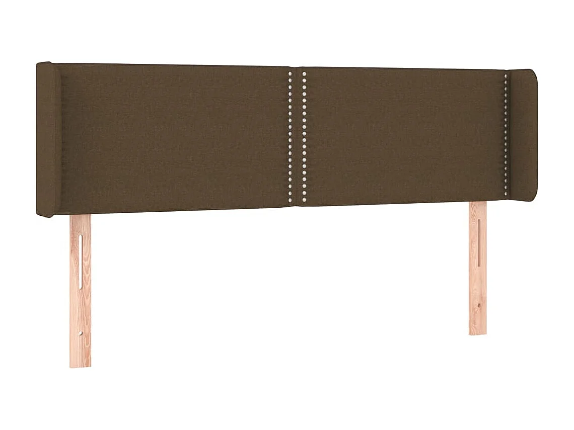 Tête de lit avec oreilles Marron Foncé 147x16x78/88 cm Tissu