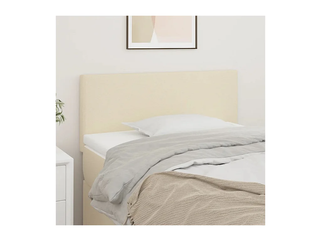 Cabecero de cuero sintético color crema 100x5x78/88 cm