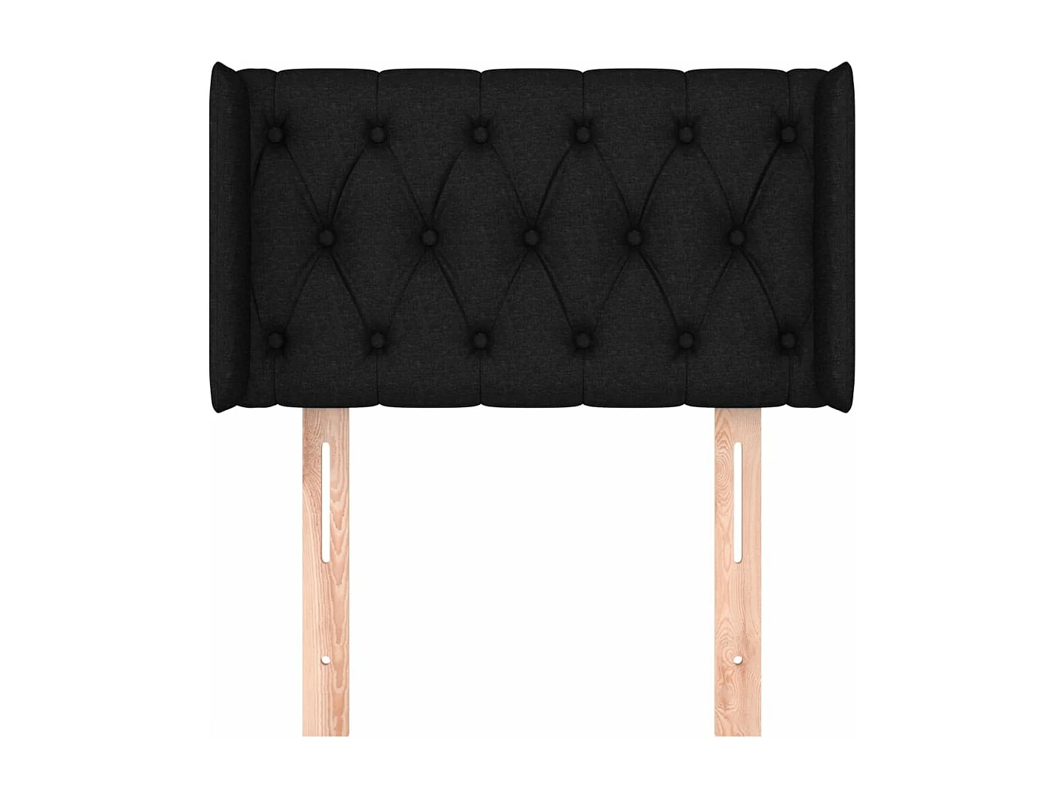 Tête de lit avec oreilles Noir 83x16x78/88 cm Tissu