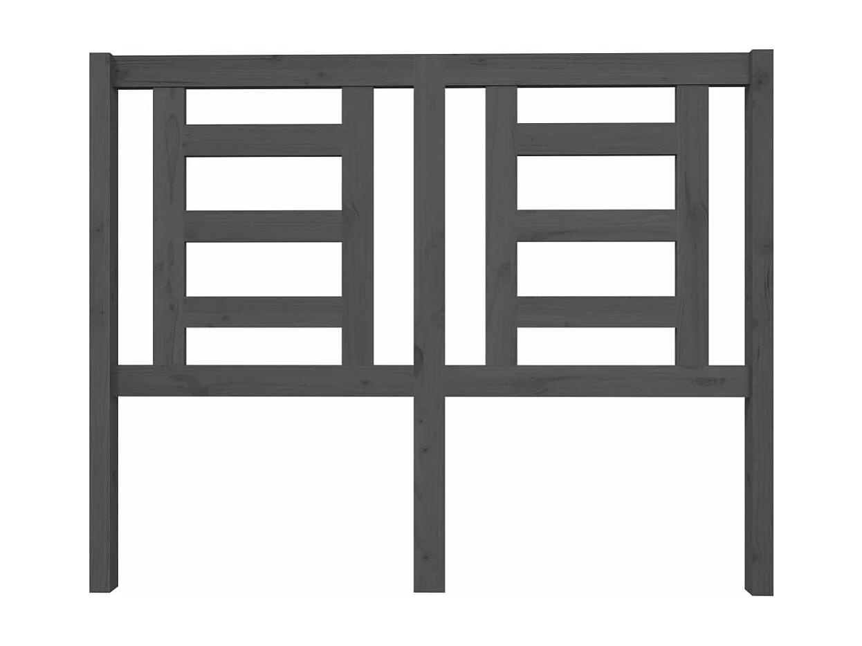 Hoofdbord 126x4x100 cm massief grenenhout grijs