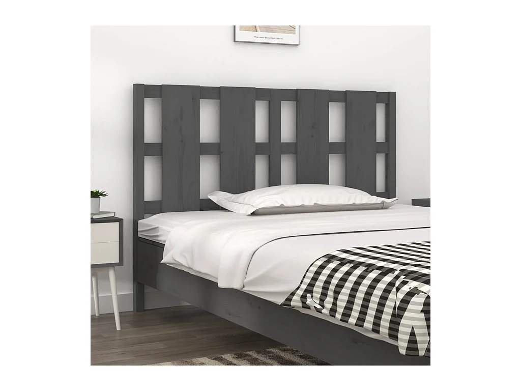Tête de lit Gris 145,5x4x100 cm Bois massif de pin