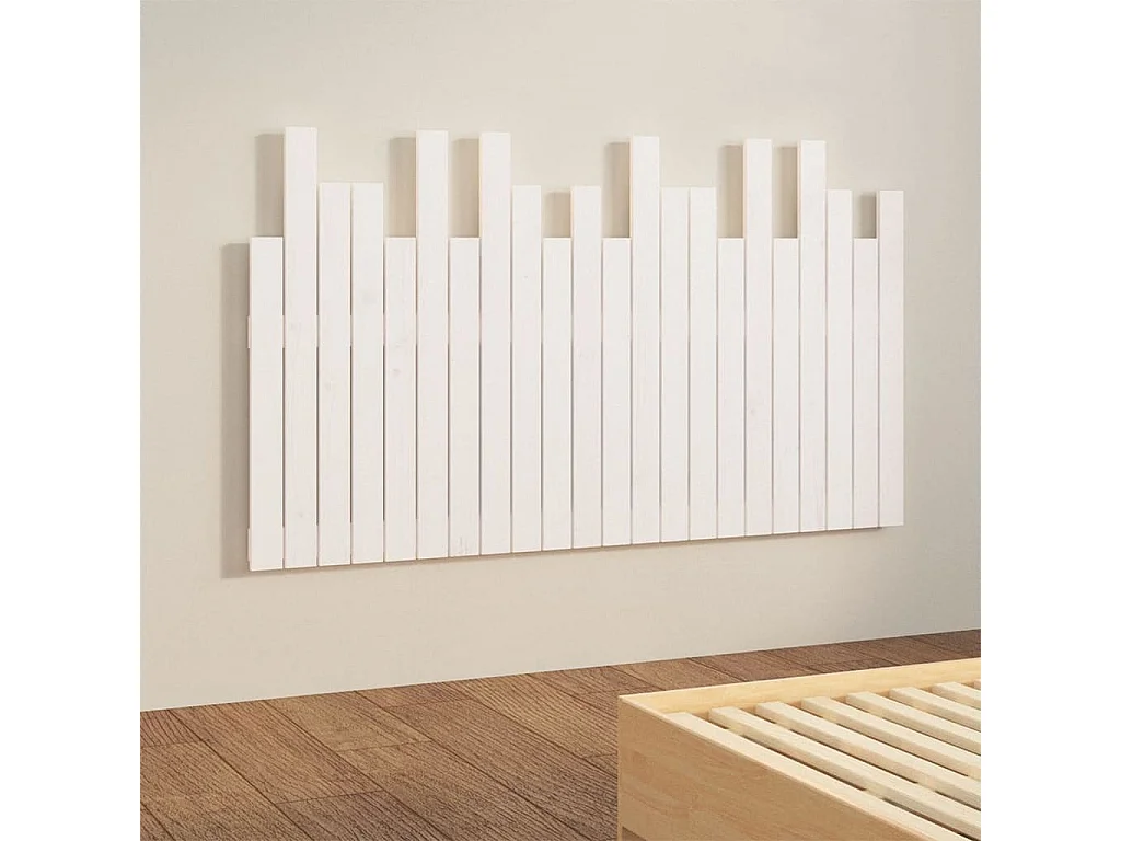 Tête de lit murale Blanc 140x3x80 cm Bois massif de pin