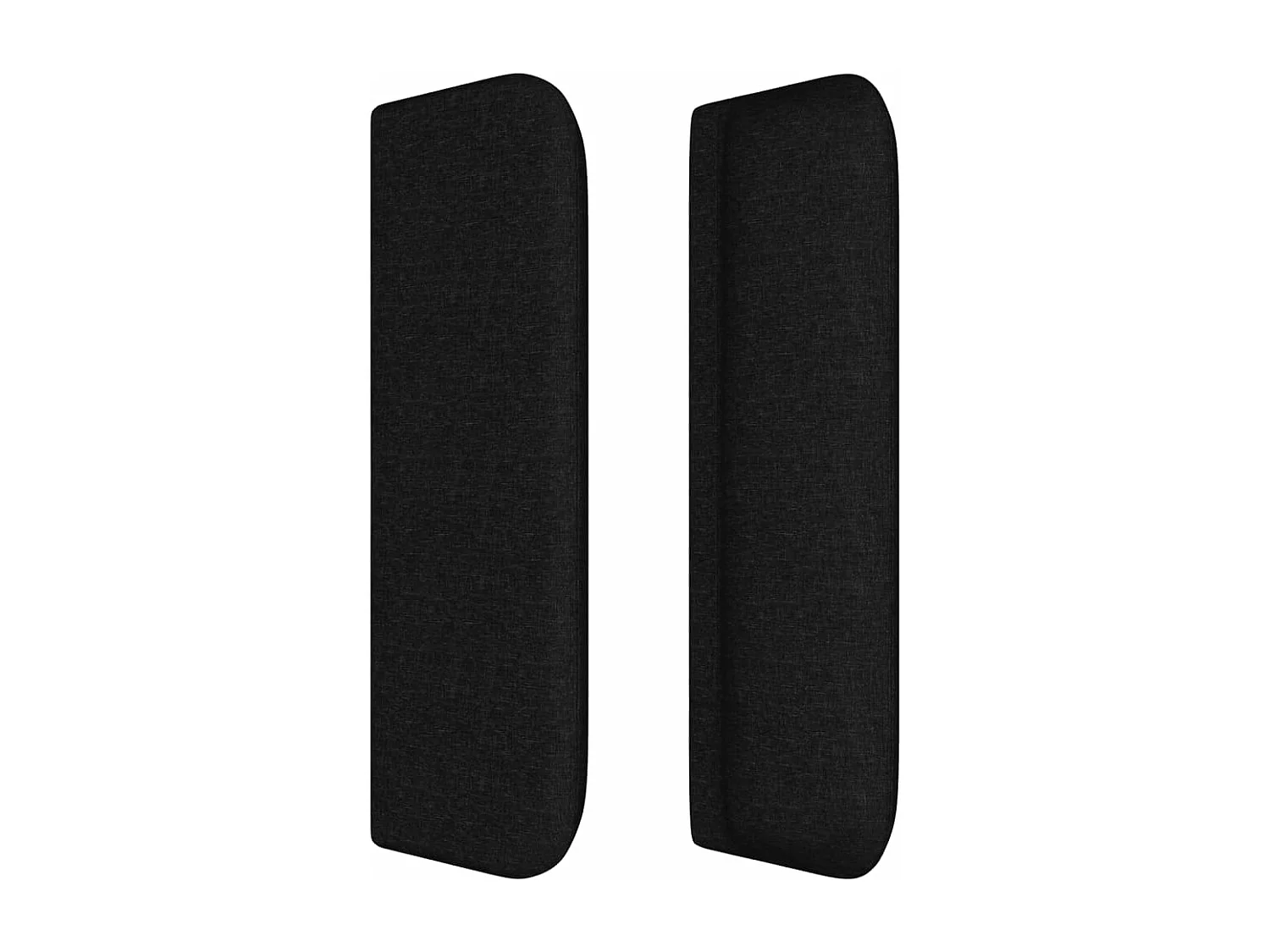 Tête de lit avec oreilles Noir 183x16x78/88 cm Tissu