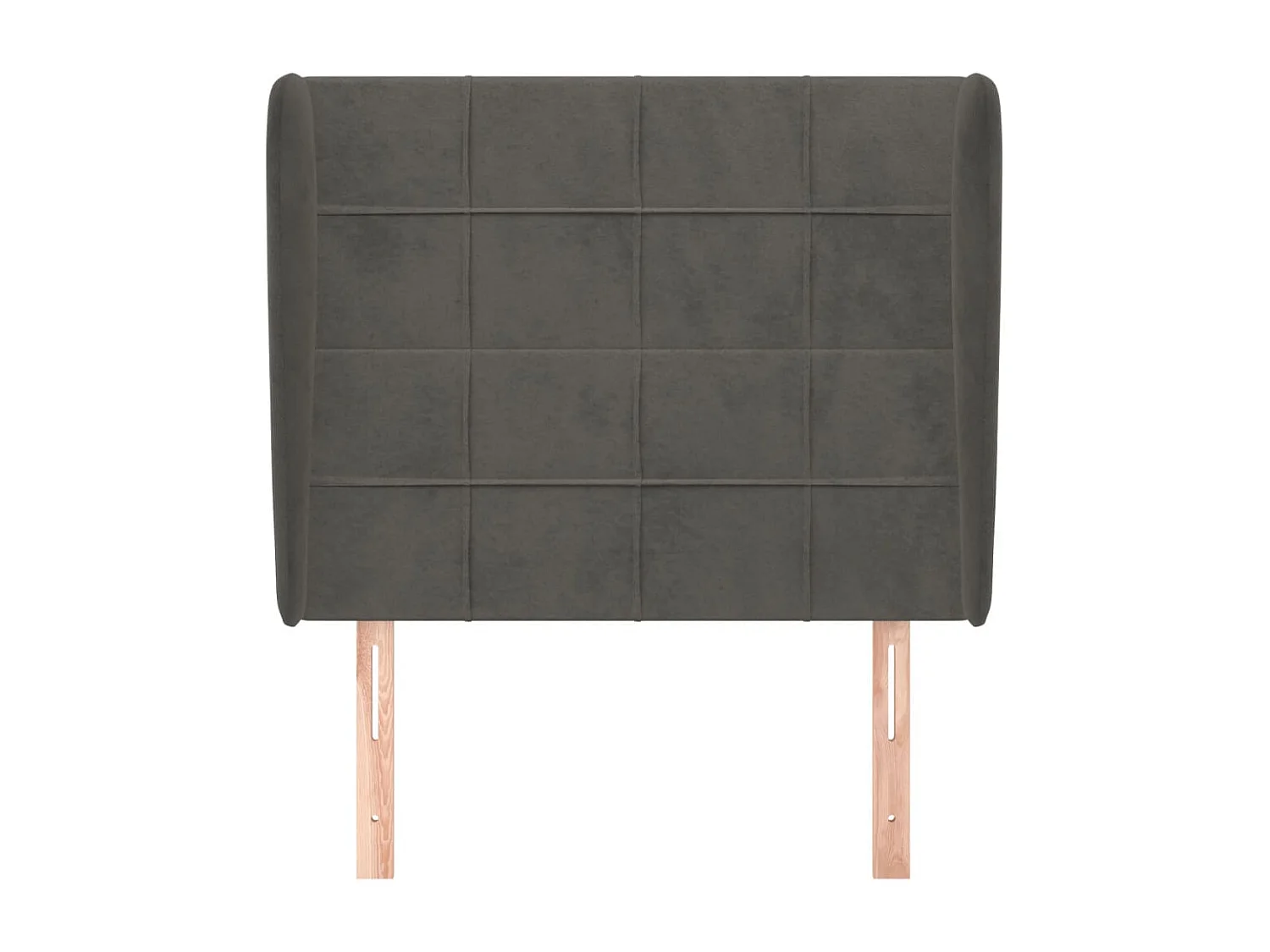 Tête de lit avec oreilles Gris foncé 93x23x118/128 cm Velours