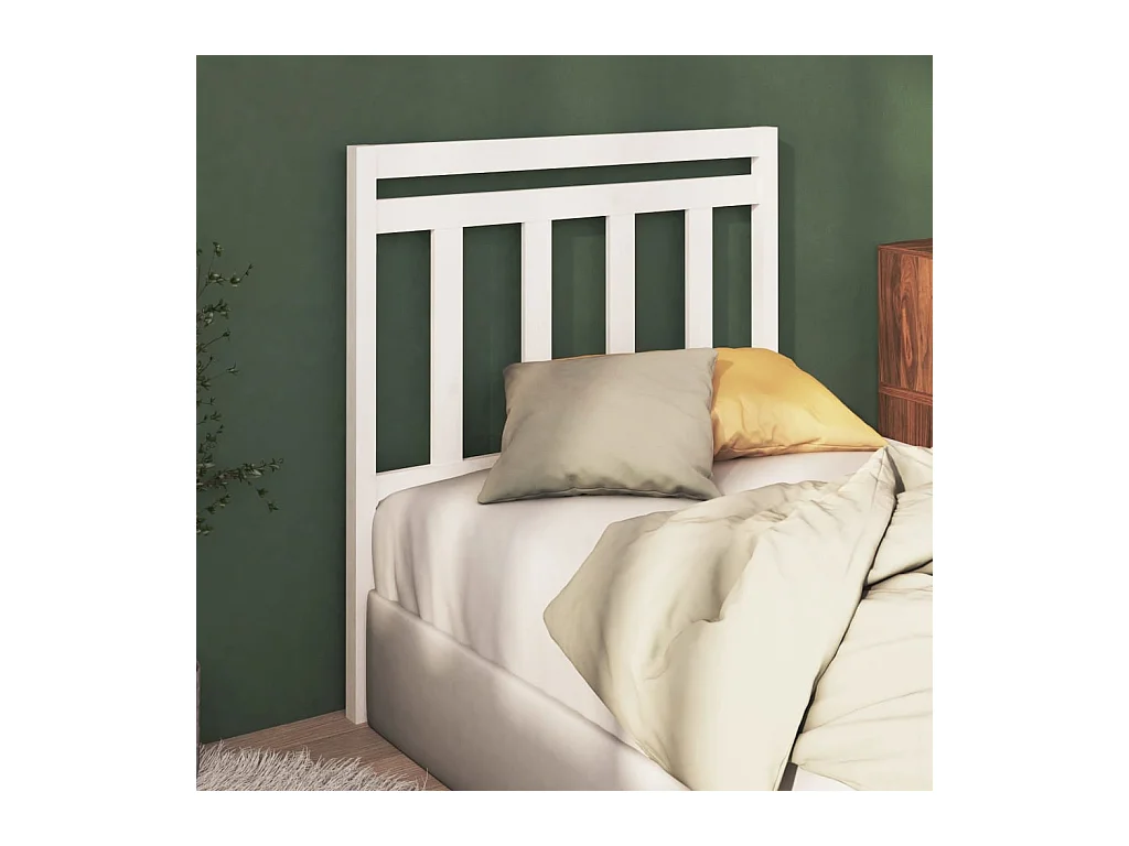 Tête de lit Blanc 96x4x100 cm Bois massif de pin