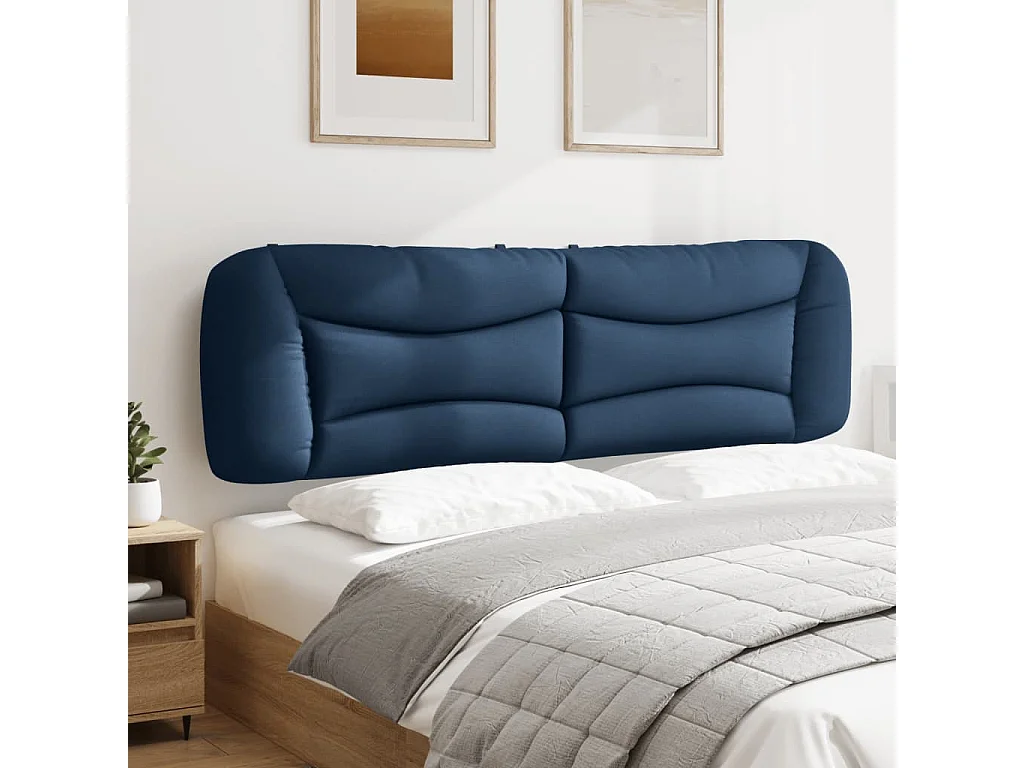 Coussin de tête de lit bleu 180 cm tissu