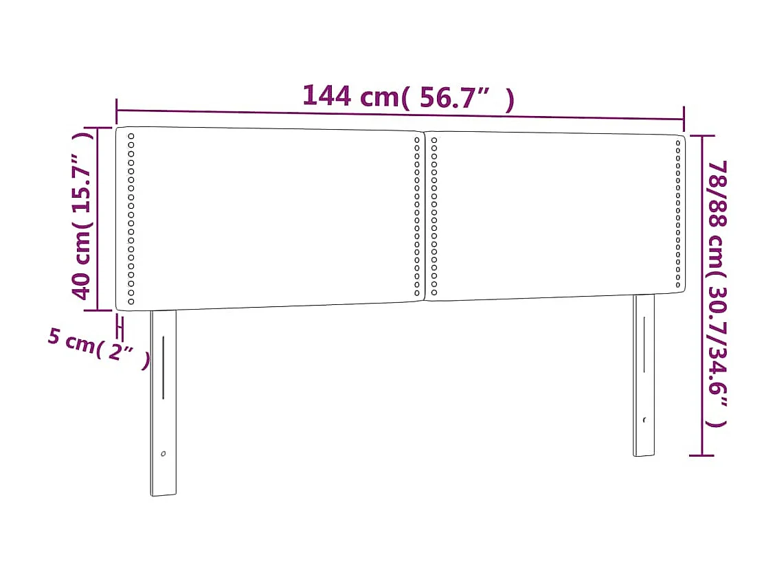 Cabeceira de cama c/luzes LED veludo 144x5x78/88cm cinza-escuro