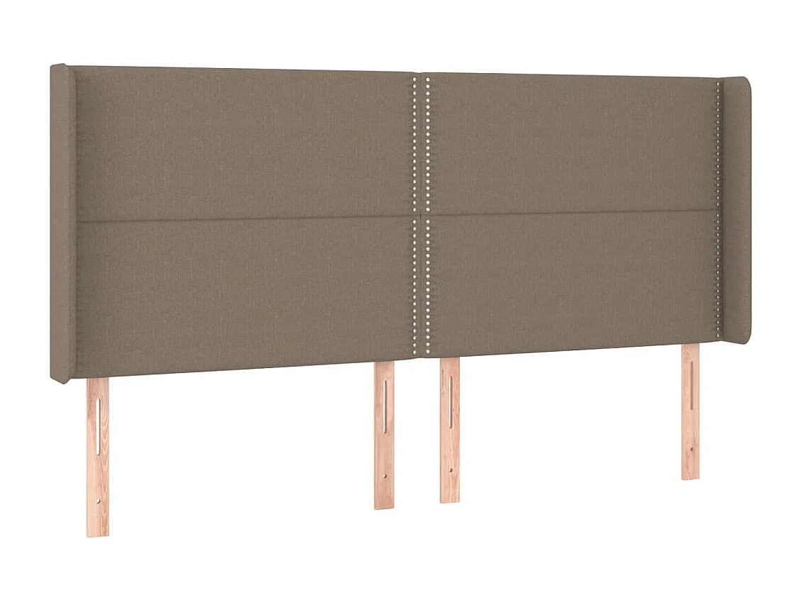 Tête de lit avec oreilles Taupe 203x16x118/128 cm Tissu