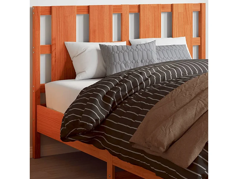Cabecero de cama madera maciza de pino marrón cera 135 cm