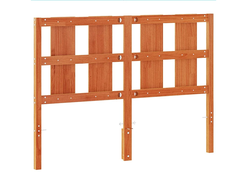 Cabecero de cama madera maciza de pino marrón cera 135 cm