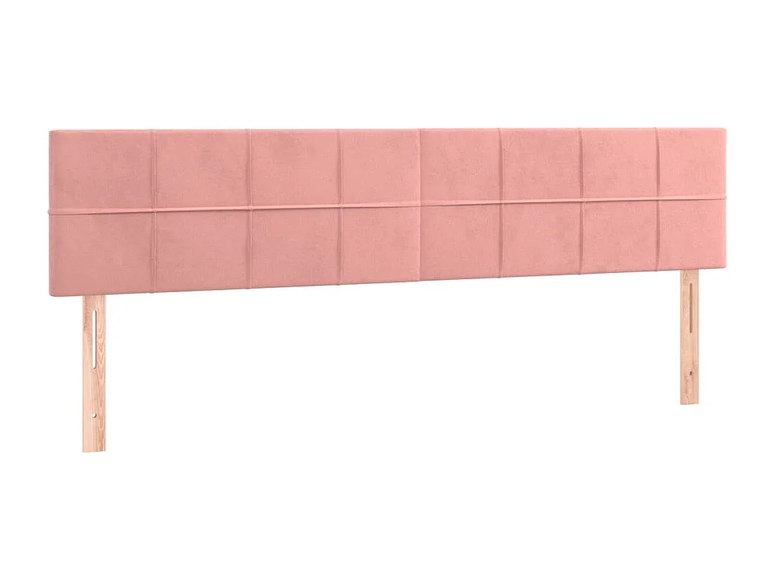 Cabeceira de cama c/ luzes LED veludo 160x5x78/88 cm rosa